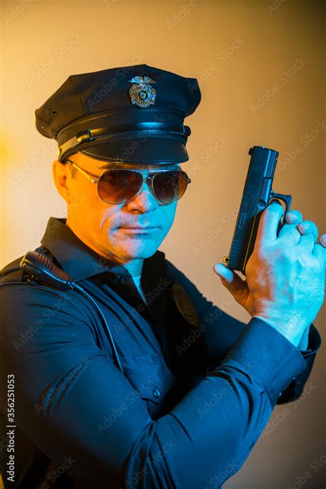 Police Officer With Gun