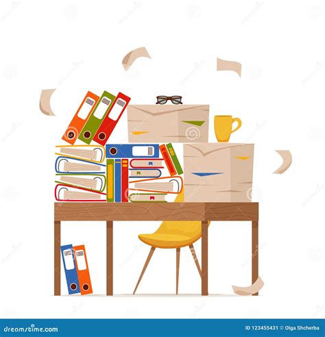 Messy Desk Vector Illustration | CartoonDealer.com #1428936