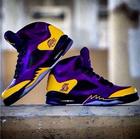 Los Angeles Lakers Purple and Gold High Tops | Kobe bryant basketball ...