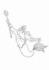 King Triton To Download And color For Free sketch template