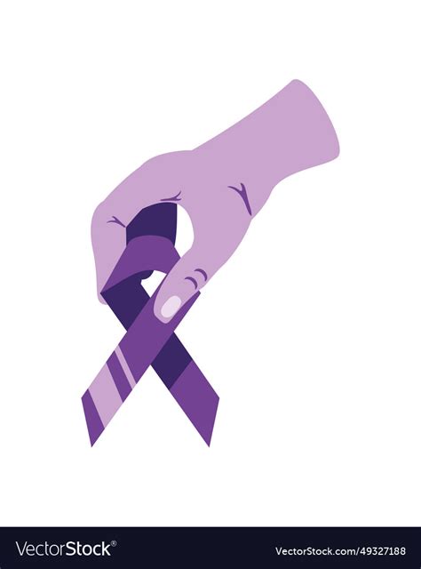 Epilepsy day hand holds ribbon Royalty Free Vector Image