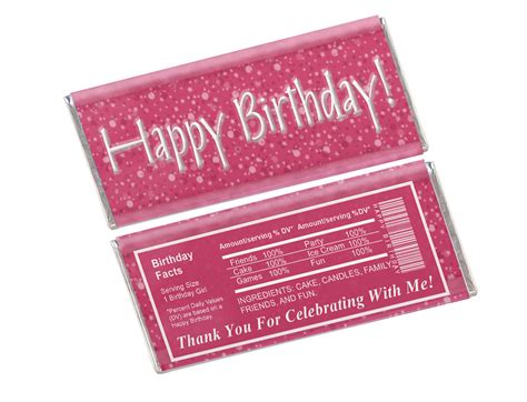 Happy Birthday Candy Bar Wrapper Template - Wrapcandy