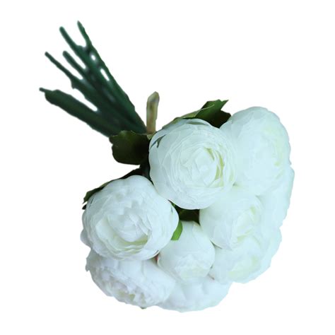 White Peony Bouquet for Bridal Bridesmaids Flowers Wedding Decor - VANRINA