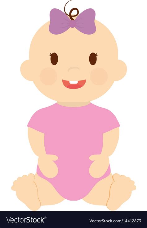 Cute baby girl icon Royalty Free Vector Image - VectorStock