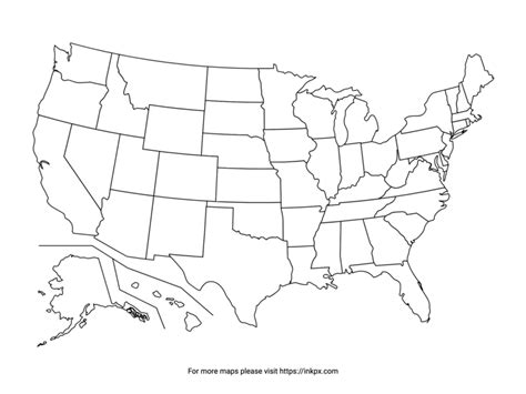 Printable Blank US Map with State Outline in PDF, PNG, and JPG Formats · InkPx