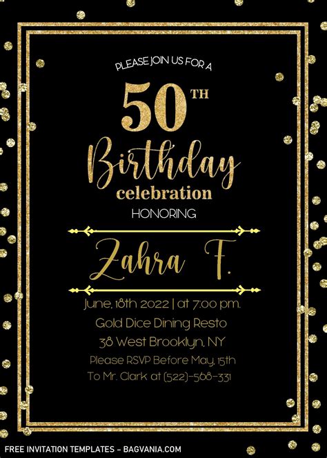 50Th Party Invites Templates