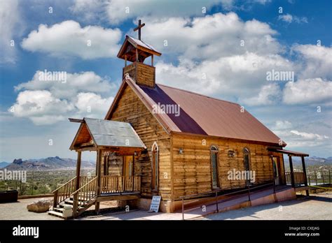 New Testament Christian Church. Goldfield ghost town, Arizona Stock ...