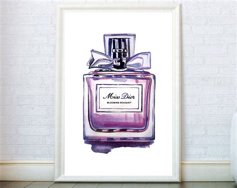 Perfume Bottle Art Print. Fashion Poster Watercolor Illustration Wall Art | Perfume bottle art ...