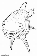 Whale Shark Cute coloring Page sketch template