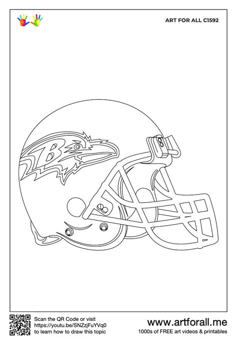 How to draw Baltimore Ravens Helmet