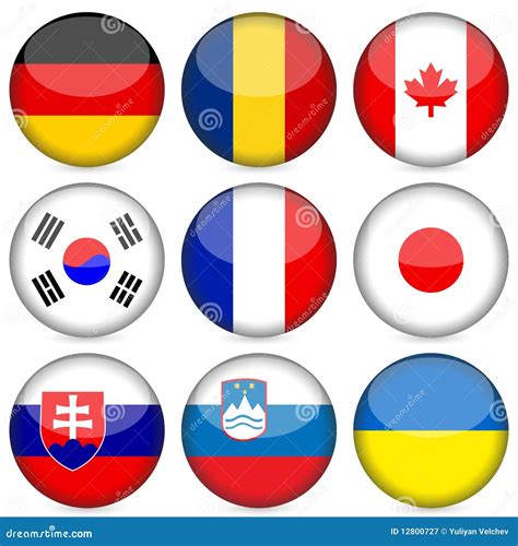 National flag icon set 3 stock vector. Image of germany - 12800727