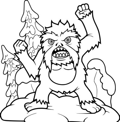 Angry Yeti coloring page - Download, Print or Color Online for Free