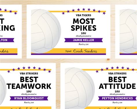 Volleyball Certificate Template