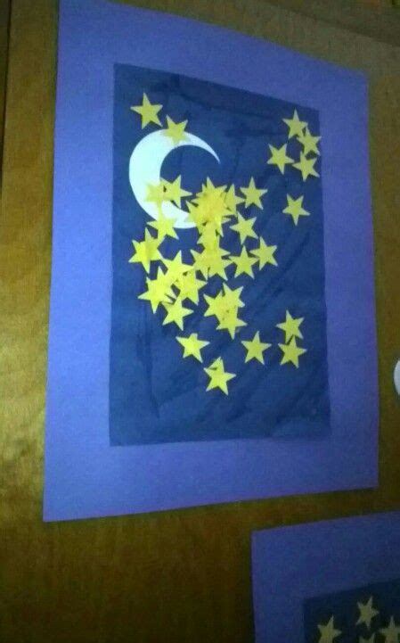 Night sky craft. I love how random these turned out. | Moon crafts, Space crafts preschool ...