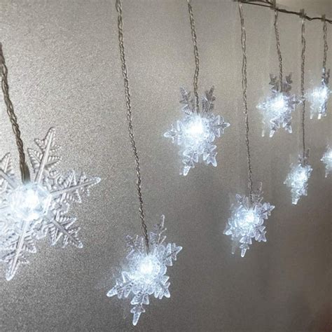 Reactionnx Christmas Warm/Cold White Snowflake Curtain Light Home Party ...