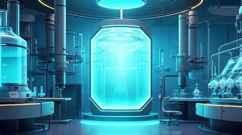 Futuristic science lab background | Premium AI-generated image