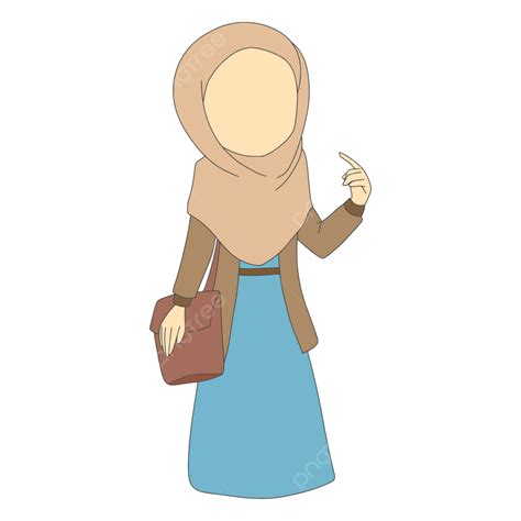 A Muslim School Girl Goes To Vector, A Girl, School, Study PNG and ...