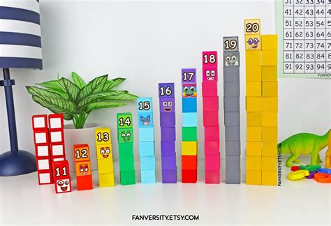 Numberblocks 11 20 Blocks With Numbers, Stackable Wooden Block Spillproof - Etsy