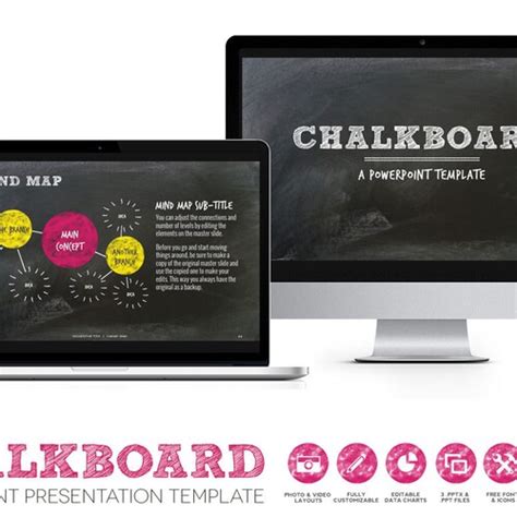 Chalkboard Powerpoint Presentation Template Creative - Etsy