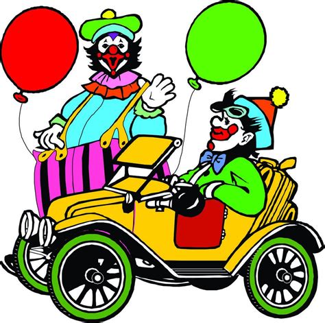 Cartoon Clown Car drawing free image download