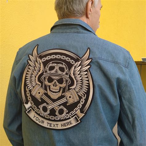 Skull biker patchs, Skull Back Patch personnalisé, grands patchs ...