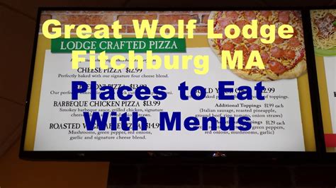 Great Wolf Lodge Food Prices Restaurant Menus Dining Eating Options Fitchburg MA New England ...