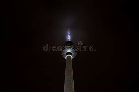 The Berlin TV Tower at Night Stock Photo - Image of city, evening ...