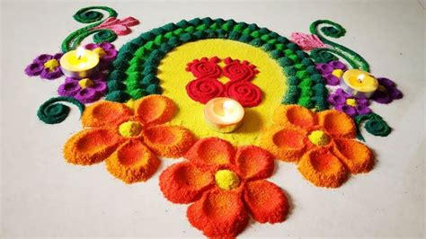 Beautiful Rangoli Design For Lakshmi Puja/Diwali lakshmi Puja Rangoli/Lakshmi Padam… | Rangoli ...