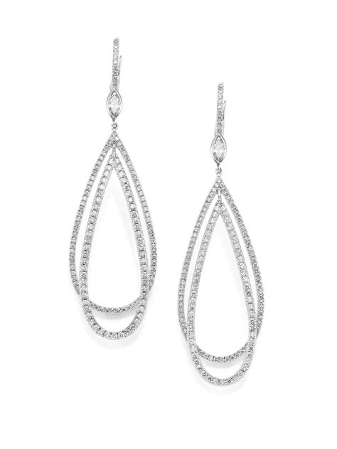Kwiat Echo Diamond & 18k White Gold Teardrop Earrings in Metallic | Lyst