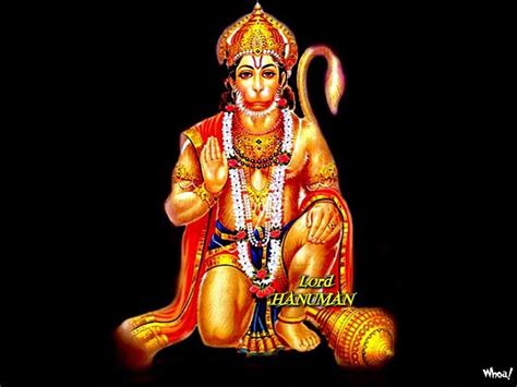 Lord Hanuman Black Background Wallpaper