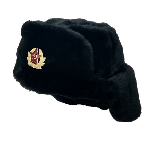 Russian Soviet Army Fur Military Cossack Ushanka Hat with Soviet Army ...