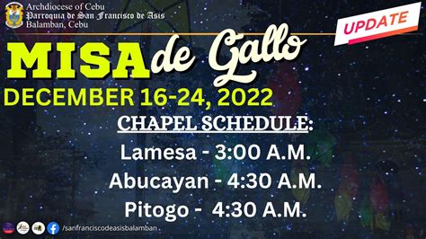 Misa De Gallo Schedule