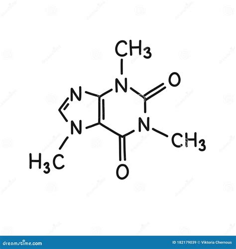 Caffeine Molecular Formula Doodle Icon, Vector Illustration Stock Illustration - Illustration of ...