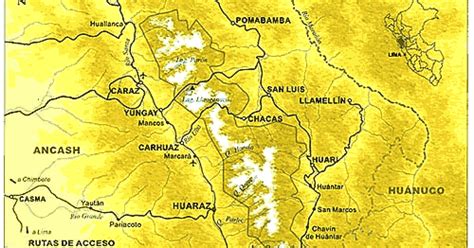 PARQUE HUASCARÁN: MAPA DEL PARQUE NACIONAL HUASCARÁN