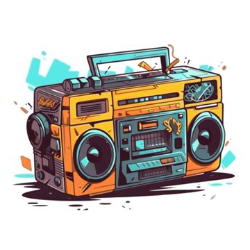 Boombox Clipart Vector, Boombox Clipart, In The Style Of Colorful Drawings Cartoon, Boombox PNG ...