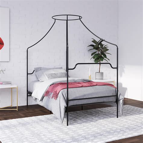 Novogratz Camilla Metal Canopy Bed, Twin Size Frame, Black - Walmart.com