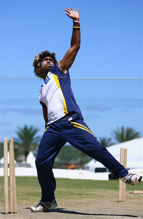 A close-up of Lasith Malinga in the nets | ESPNcricinfo.com