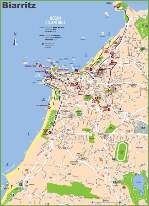 Biarritz tourist map - Ontheworldmap.com