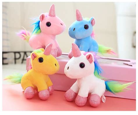 9cm Cute Unicorn Stuffed Plush Keychain Bags Pendant Doll Toys White Pink Unicorn Plush Doll Toy ...