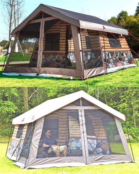 Log Cabin Tent in 2021 | Cabin tent, Porch tent, Luxury camping tents