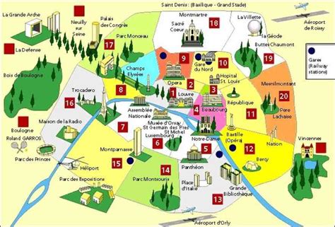 Map Paris Districts | Holiday Map Q | HolidayMapQ.com