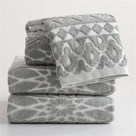 Gray Madeleine Sculpted Bath Towel | Towel collection, Towel, Cotton bath towels