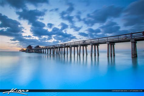 Naples Florida Sunset at Pier Smooth Blue Ocean | HDR Photography by ...