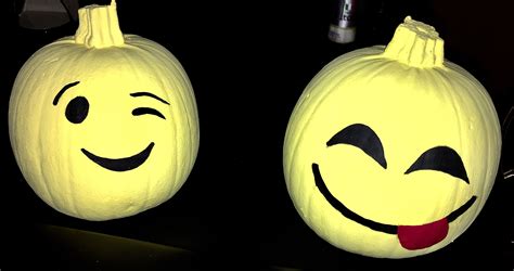 Emoji painted pumpkins for Halloween | Painted pumpkins, Halloween ...