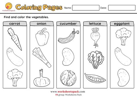 Printable Fruits and Vegetables Coloring Pages for Kids - worksheetspack