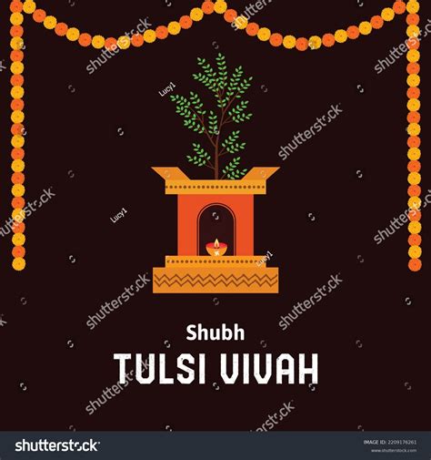 Tulsi Vivah Tulsi Puja Indian Festival Stock Vector (Royalty Free ...