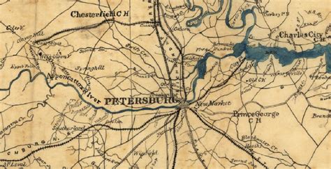 Generals Of The Civil War South: Petersburg Va Civil War Map