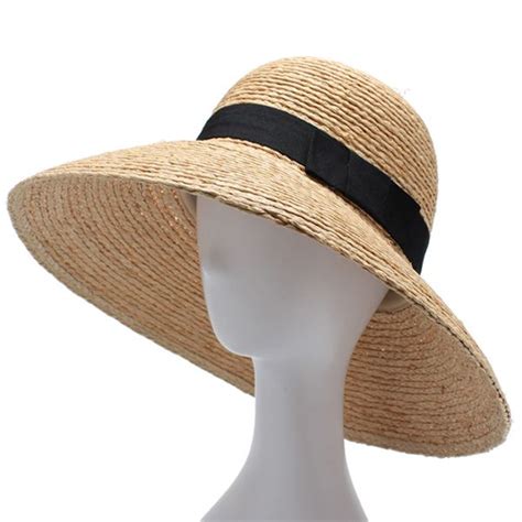 Ladies Beach Hat Fashion Handmade Large Wide Brim Straw Summer Sun Hat ...