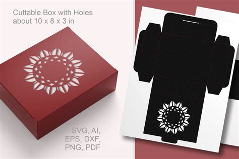 Sunflower Rectangular Gift Box Template Graphic by print.cut.hang ...