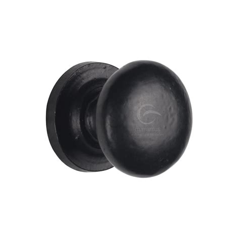 Black Iron Rustic Cabinet Knob on Plate Round Design 32mm - Prestige ...